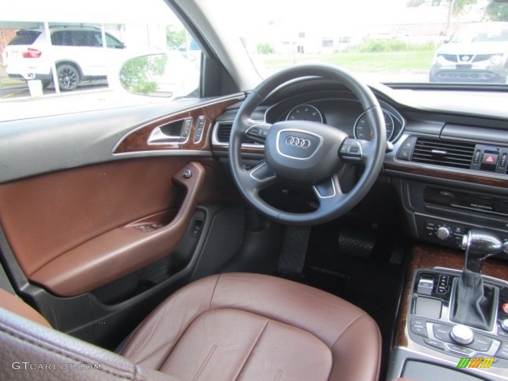2014 A6 2.0T quattro Sedan - Ibis White / Nougat Brown photo #12