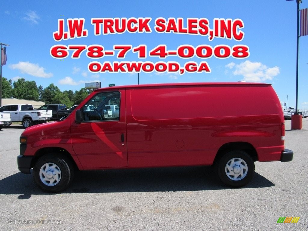 2014 E-Series Van E250 Cargo Van - Vermillion Red / Medium Flint photo #2