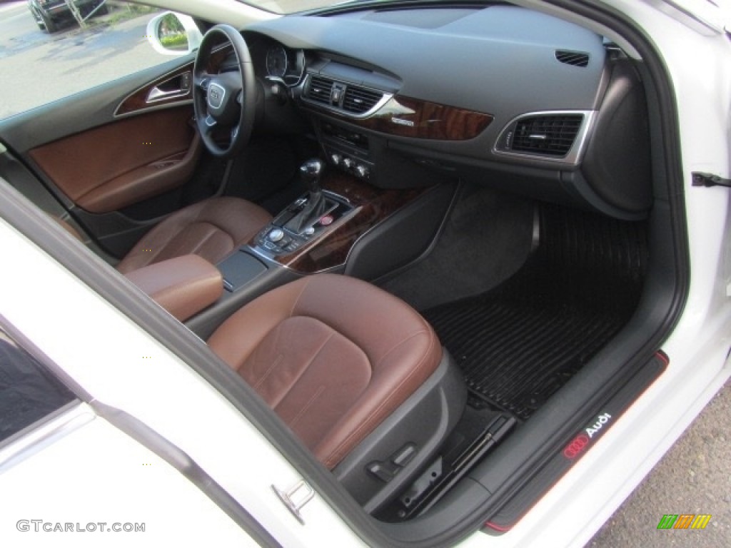 2014 A6 2.0T quattro Sedan - Ibis White / Nougat Brown photo #21