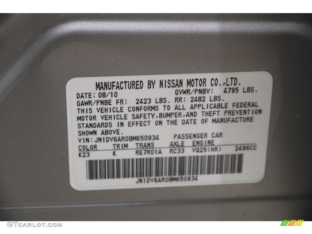 2011 G 25 x AWD Sedan - Liquid Platinum / Graphite photo #17
