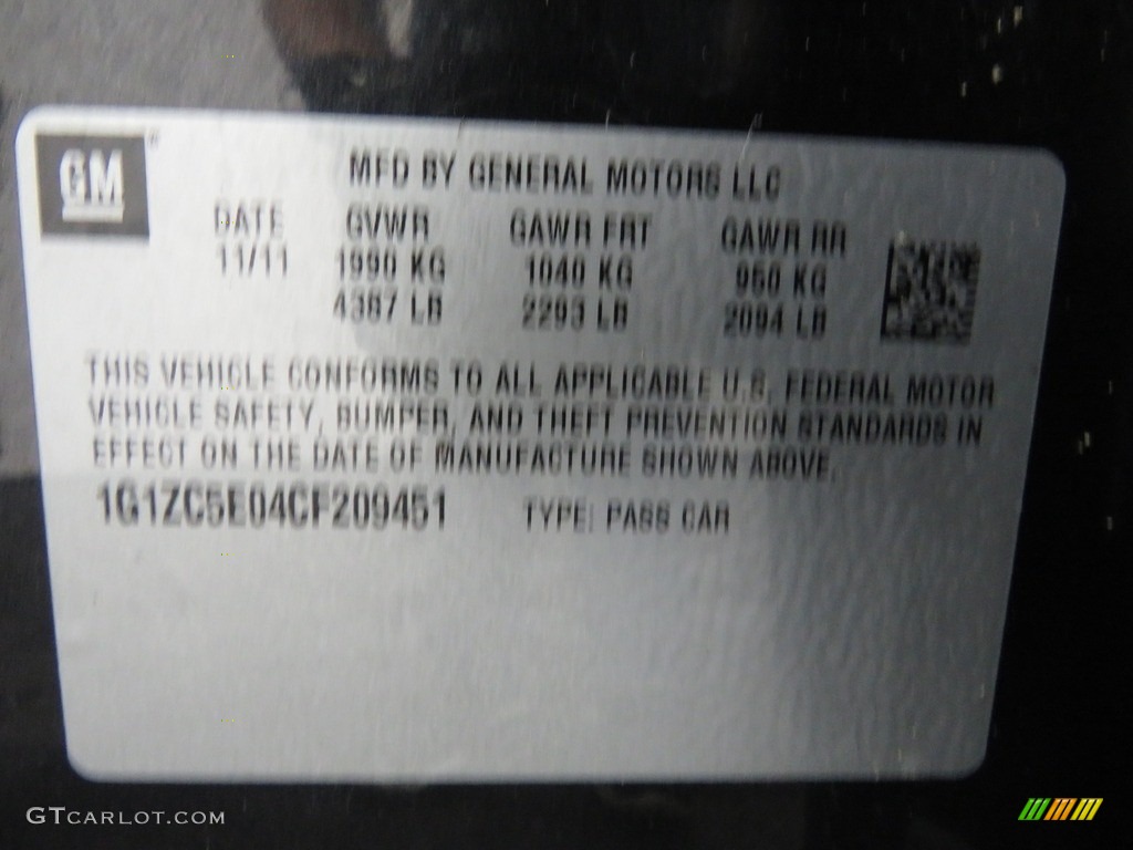 2012 Malibu LT - Black Granite Metallic / Ebony photo #32