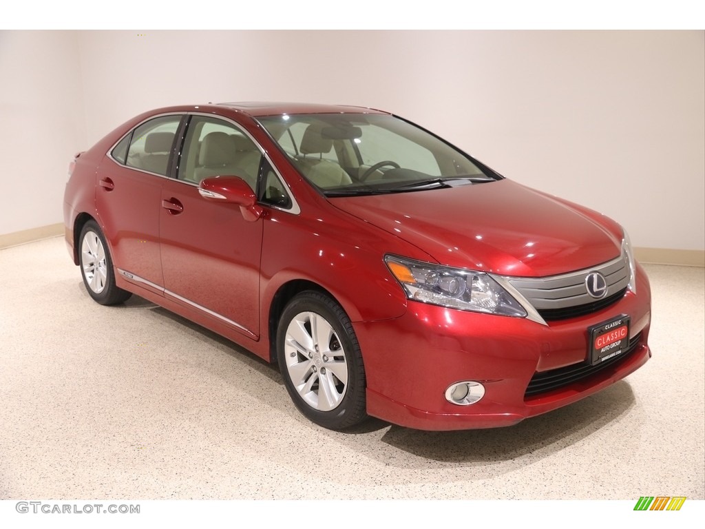 2010 HS 250h Hybrid Premium - Matador Red Mica / Parchment photo #1