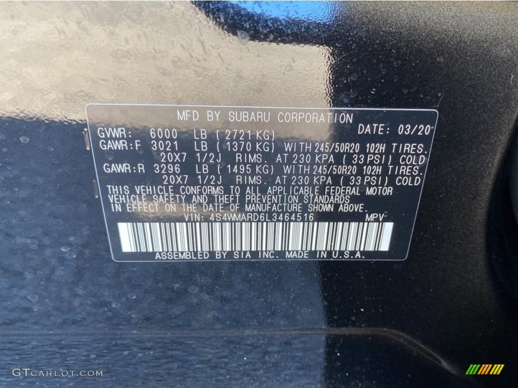 2020 Ascent Touring - Crystal Black Silica / Java Brown photo #12