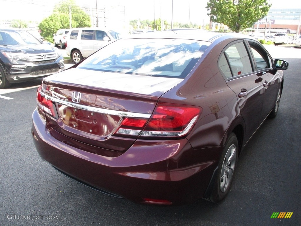 2014 Civic LX Sedan - Crimson Pearl / Beige photo #5