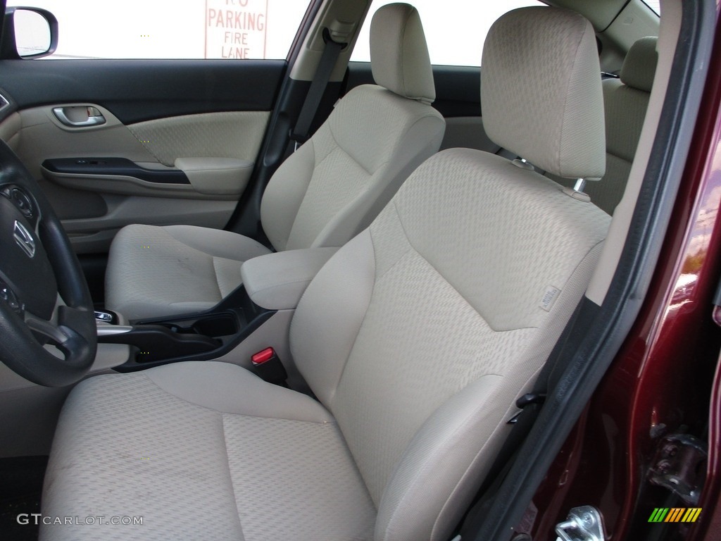 2014 Civic LX Sedan - Crimson Pearl / Beige photo #11