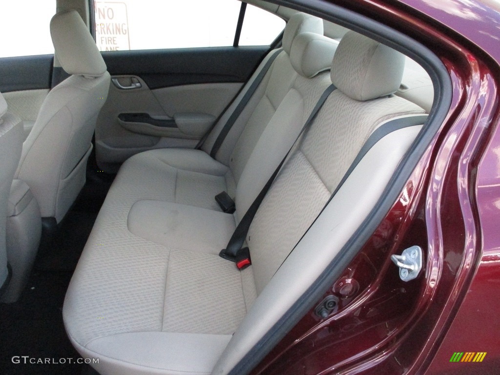 2014 Civic LX Sedan - Crimson Pearl / Beige photo #12