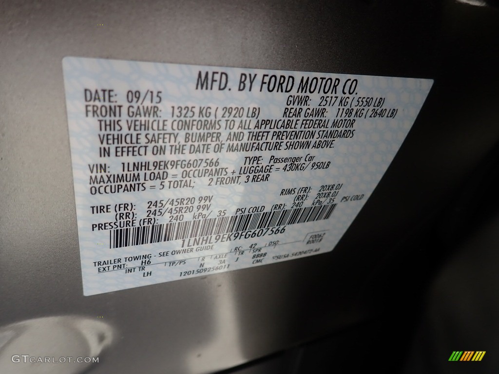 2015 MKS Color Code H6 for Luxe Metallic Photo #138328356