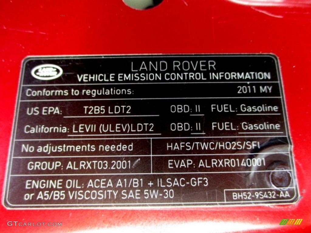 2011 Land Rover LR2 HSE Info Tag Photo #138334898