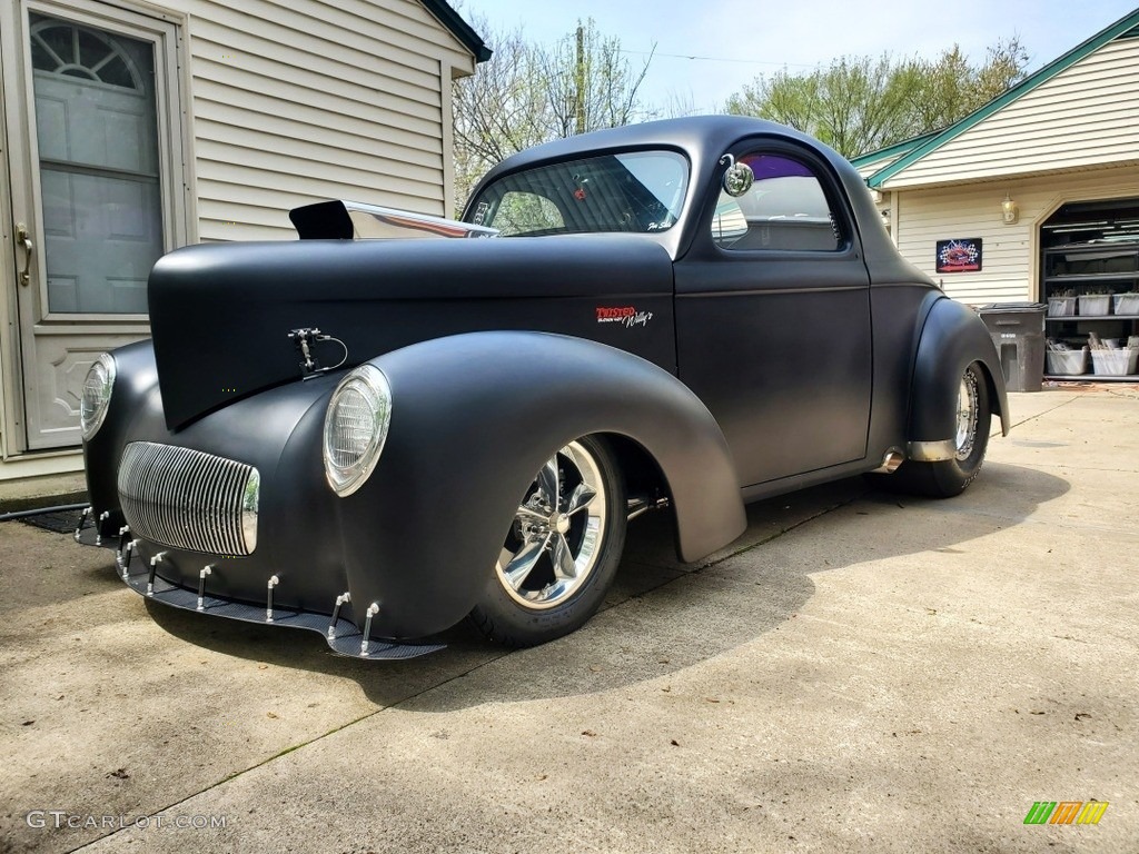 Matte Black 1941 Willys 441 Coupe Custom Street Rod Exterior Photo #138337242