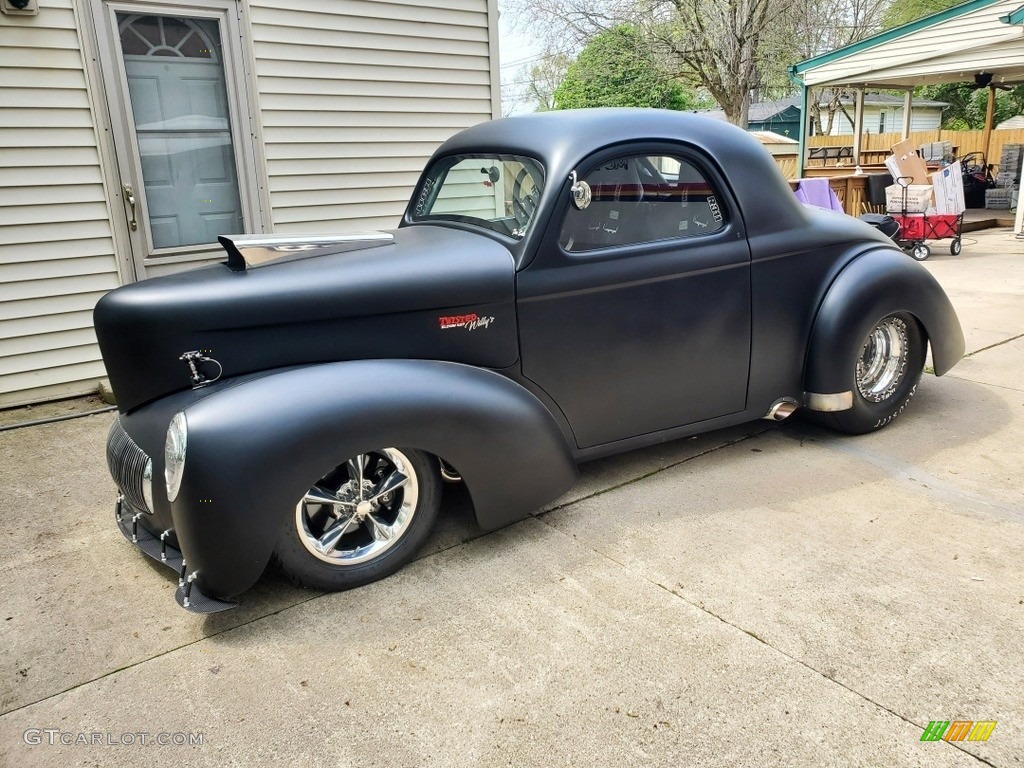 Matte Black 1941 Willys 441 Coupe Custom Street Rod Exterior Photo #138337359