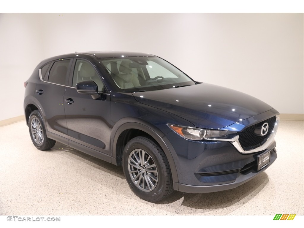 2017 CX-5 Touring AWD - Deep Crystal Blue Mica / Parchment photo #1