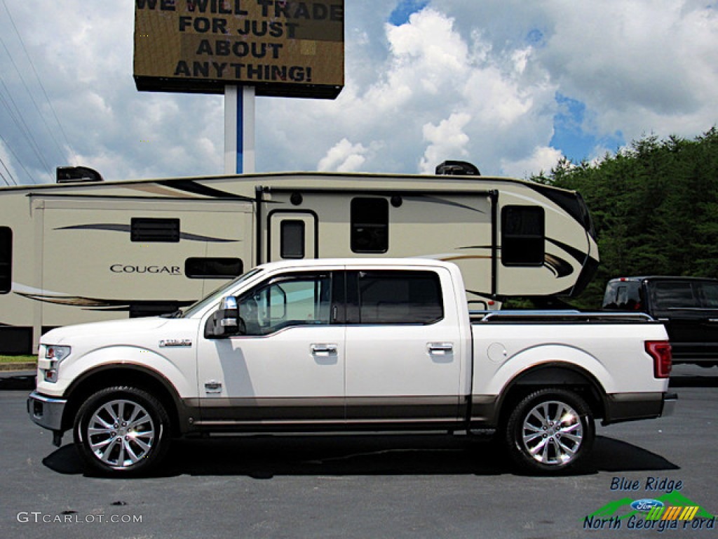 2015 F150 King Ranch SuperCrew - White Platinum Tricoat / King Ranch Java/Mesa photo #2