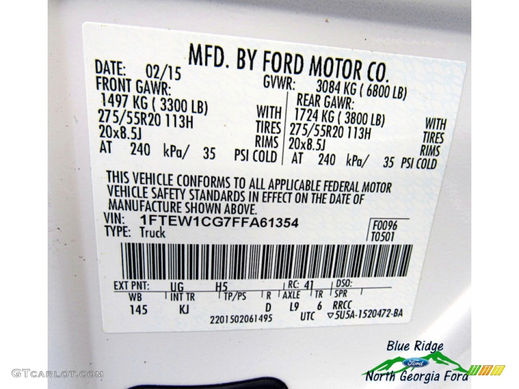 2015 F150 King Ranch SuperCrew - White Platinum Tricoat / King Ranch Java/Mesa photo #30