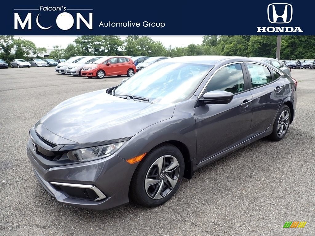 2020 Civic LX Sedan - Modern Steel Metallic / Black photo #1