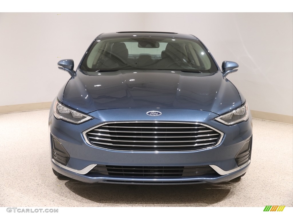 2019 Fusion SEL - Blue Metallic / Ebony photo #2