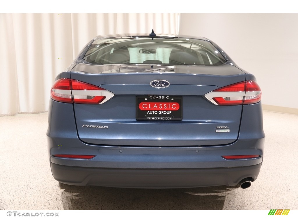 2019 Fusion SEL - Blue Metallic / Ebony photo #15