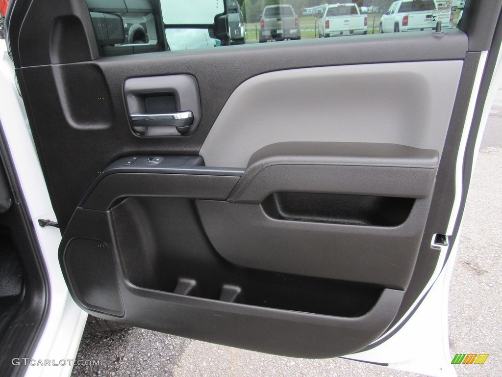 2017 Chevrolet Silverado 3500HD Work Truck Crew Cab 4x4 Chassis Dark Ash/Jet Black Door Panel Photo #138350793