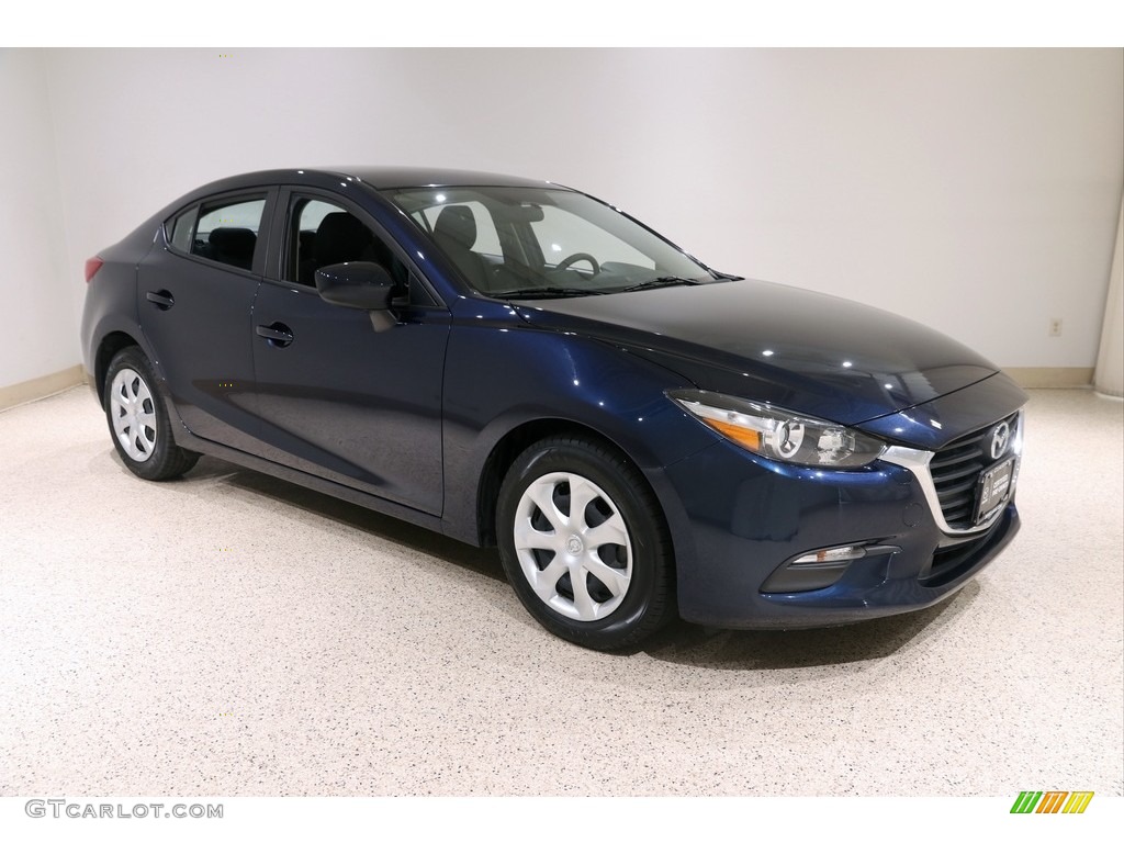 2017 MAZDA3 Sport 4 Door - Deep Crystal Blue Mica / Black photo #1