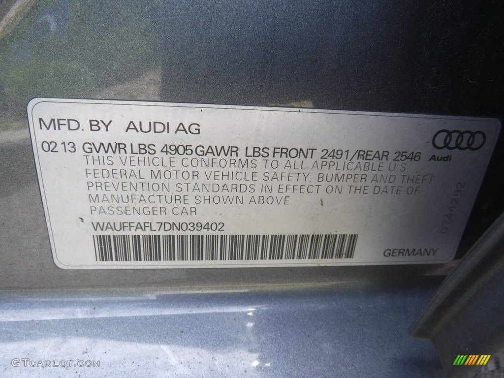 2013 A4 2.0T quattro Sedan - Monsoon Gray Metallic / Black photo #29