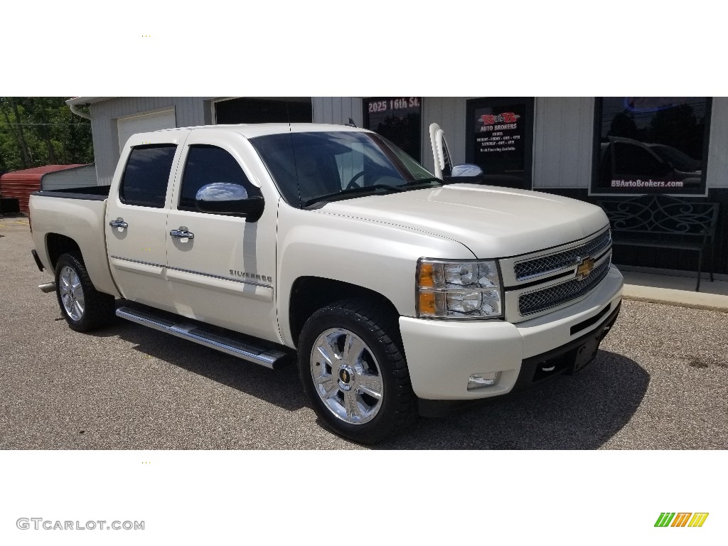 2012 Silverado 1500 LTZ Crew Cab 4x4 - White Diamond Tricoat / Light Cashmere/Dark Cashmere photo #26