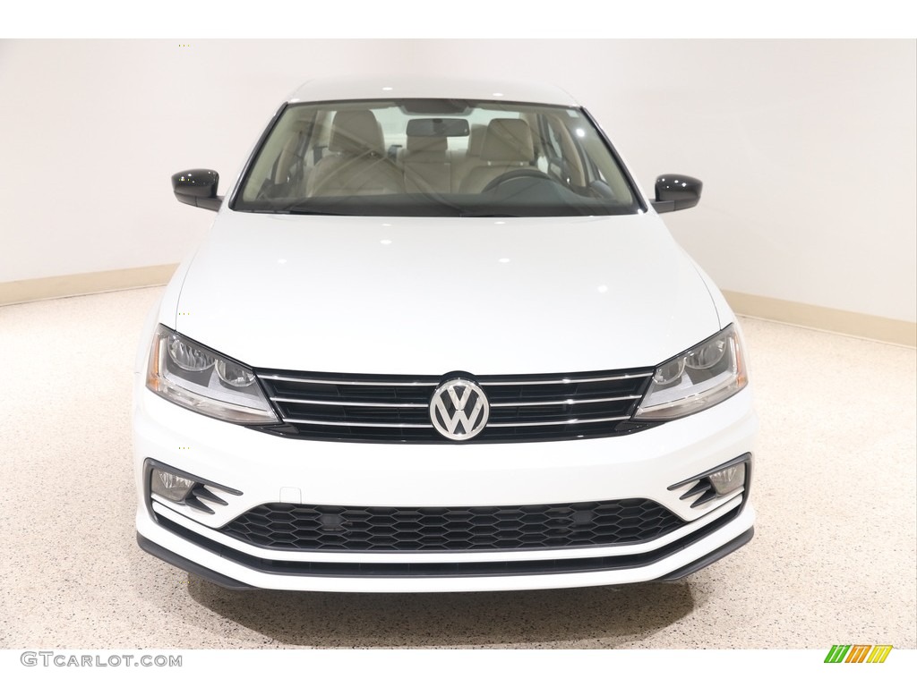 2018 Jetta Wolfsburg Edition - Pure White / Cornsilk Beige photo #2