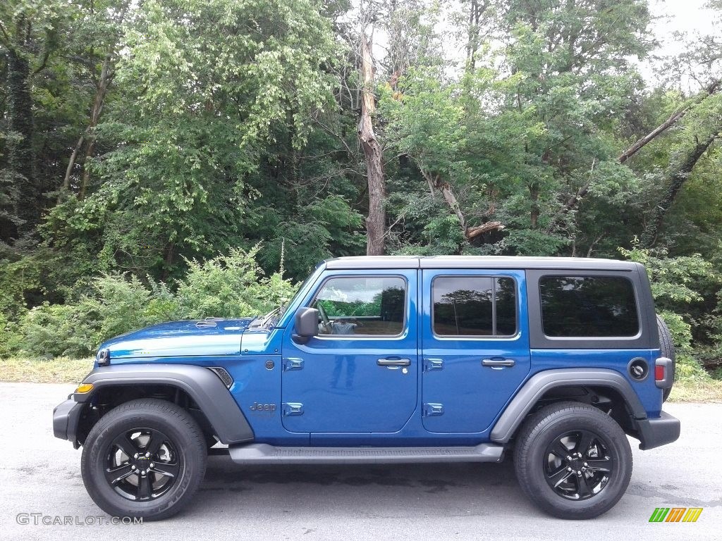 2020 Wrangler Unlimited Altitude 4x4 - Ocean Blue Metallic / Black photo #1