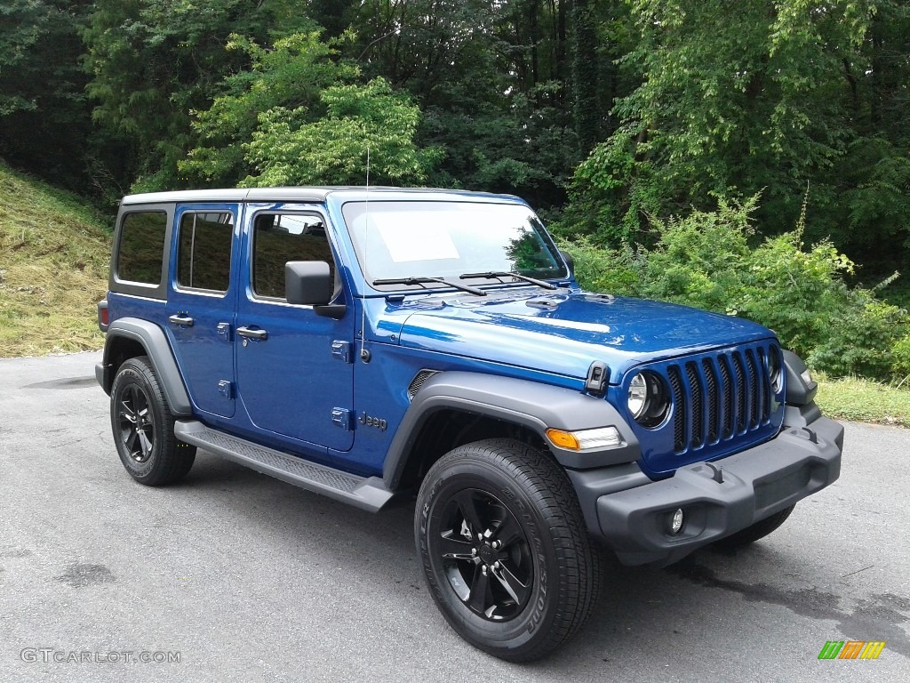 2020 Wrangler Unlimited Altitude 4x4 - Ocean Blue Metallic / Black photo #4