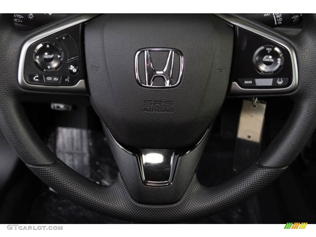 2020 Honda Civic LX Hatchback Black Steering Wheel Photo #138372515