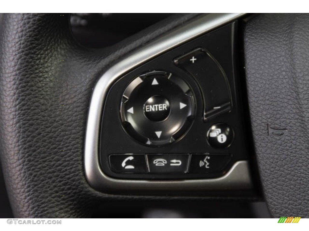 2020 Honda Civic LX Hatchback Black Steering Wheel Photo #138372524