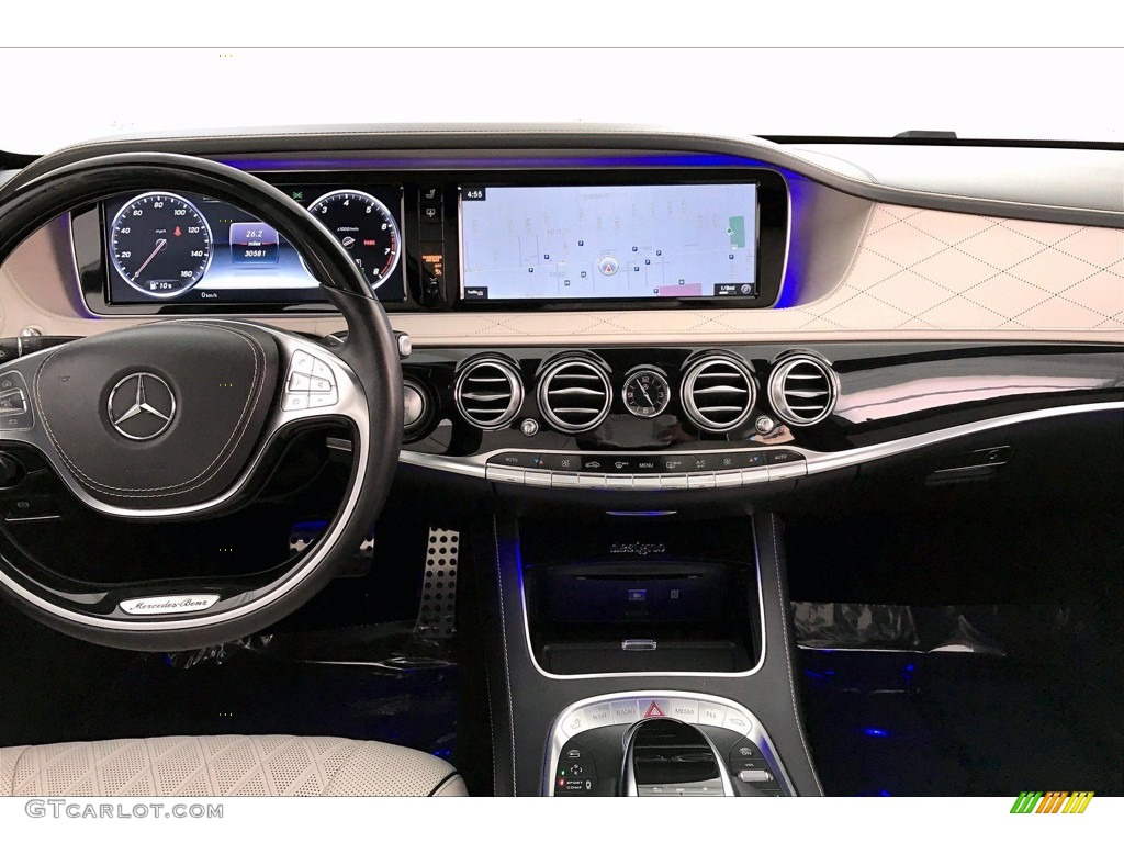 2017 Mercedes-Benz S 550 Sedan Porcelain/Black Dashboard Photo #138378484
