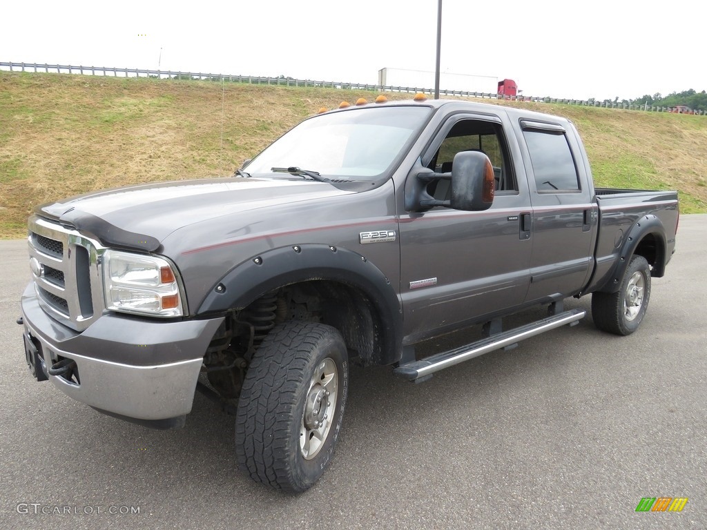 2005 F250 Super Duty XLT Crew Cab 4x4 - Dark Stone Metallic / Medium Flint photo #5