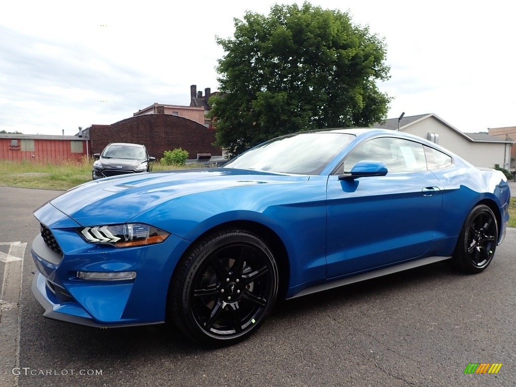 Velocity Blue 2020 Ford Mustang EcoBoost Fastback Exterior Photo #138379891