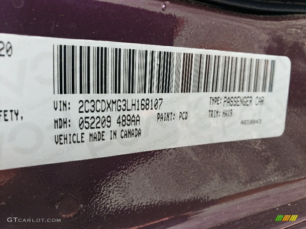 2020 Charger Color Code PCD for Hellraisin Photo #138381175