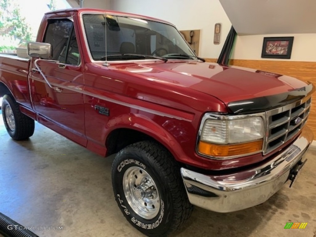 Crimson Red 1994 Ford F150 XL Regular Cab 4x4 Exterior Photo #138381652