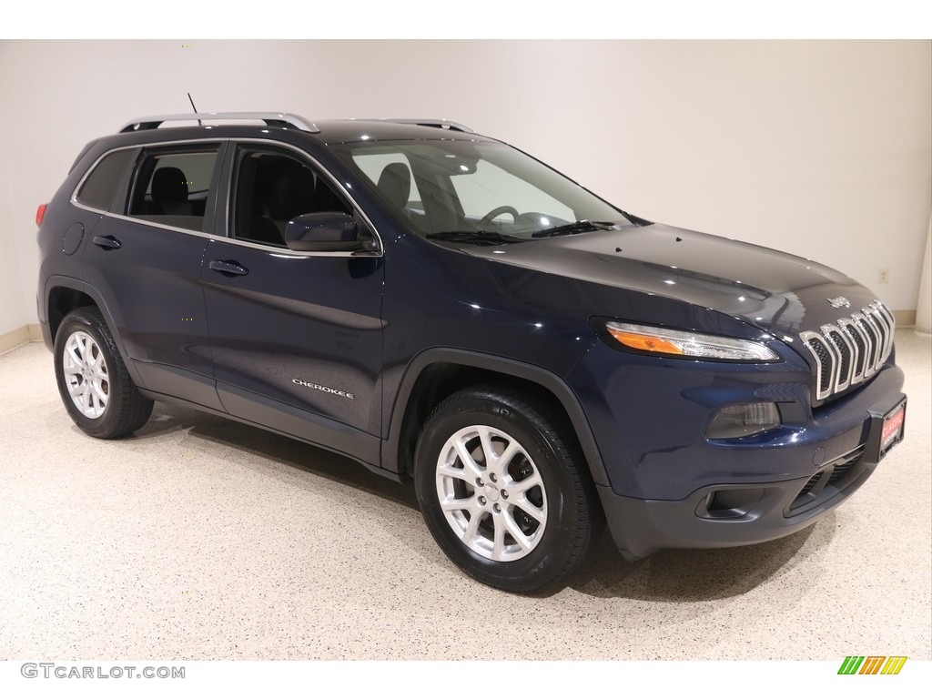 2014 Cherokee Latitude 4x4 - True Blue Pearl / Iceland - Black/Iceland Gray photo #1