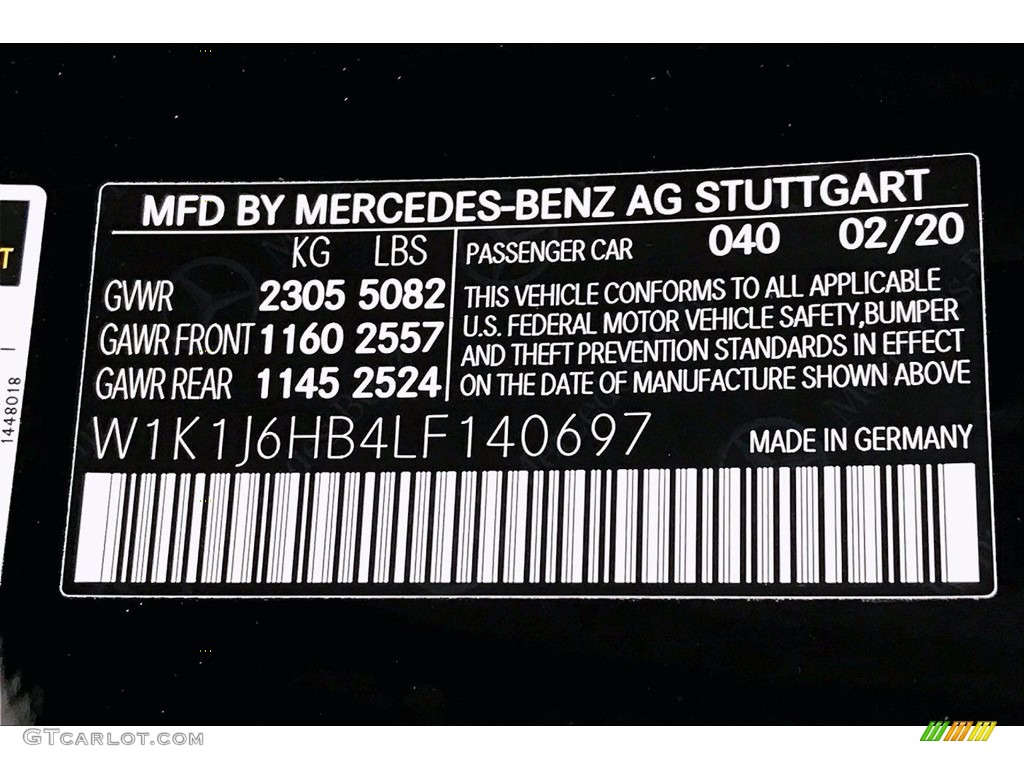 2020 E Color Code 040 for Black Photo #138385384