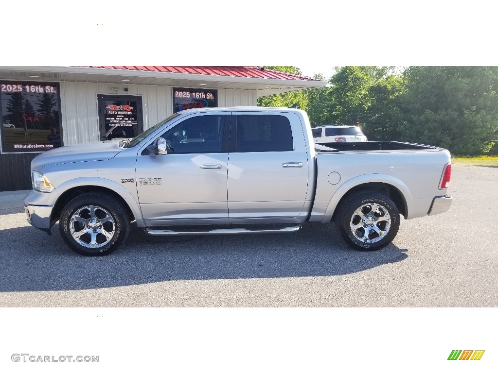 2018 1500 Laramie Crew Cab 4x4 - Bright Silver Metallic / Black photo #2