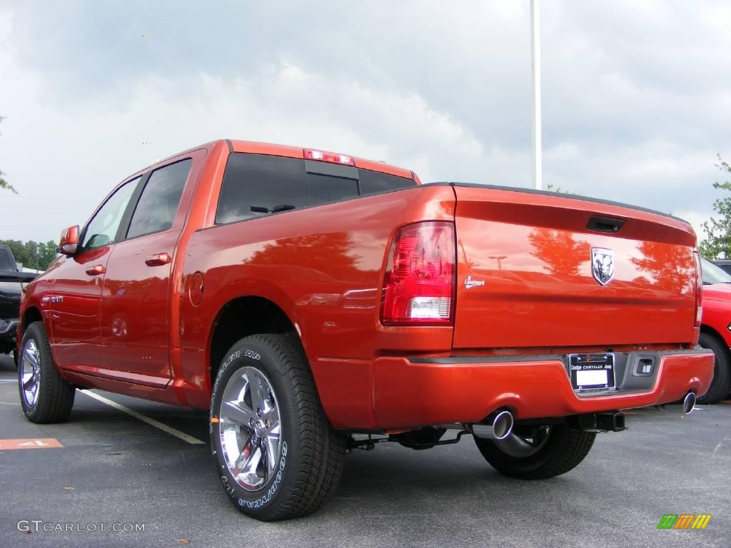 2009 Ram 1500 Sport Crew Cab - Sunburst Orange Pearl / Dark Slate Gray photo #2