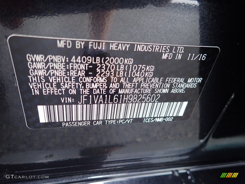 2017 WRX Limited - Dark Gray Metallic / Carbon Black photo #23