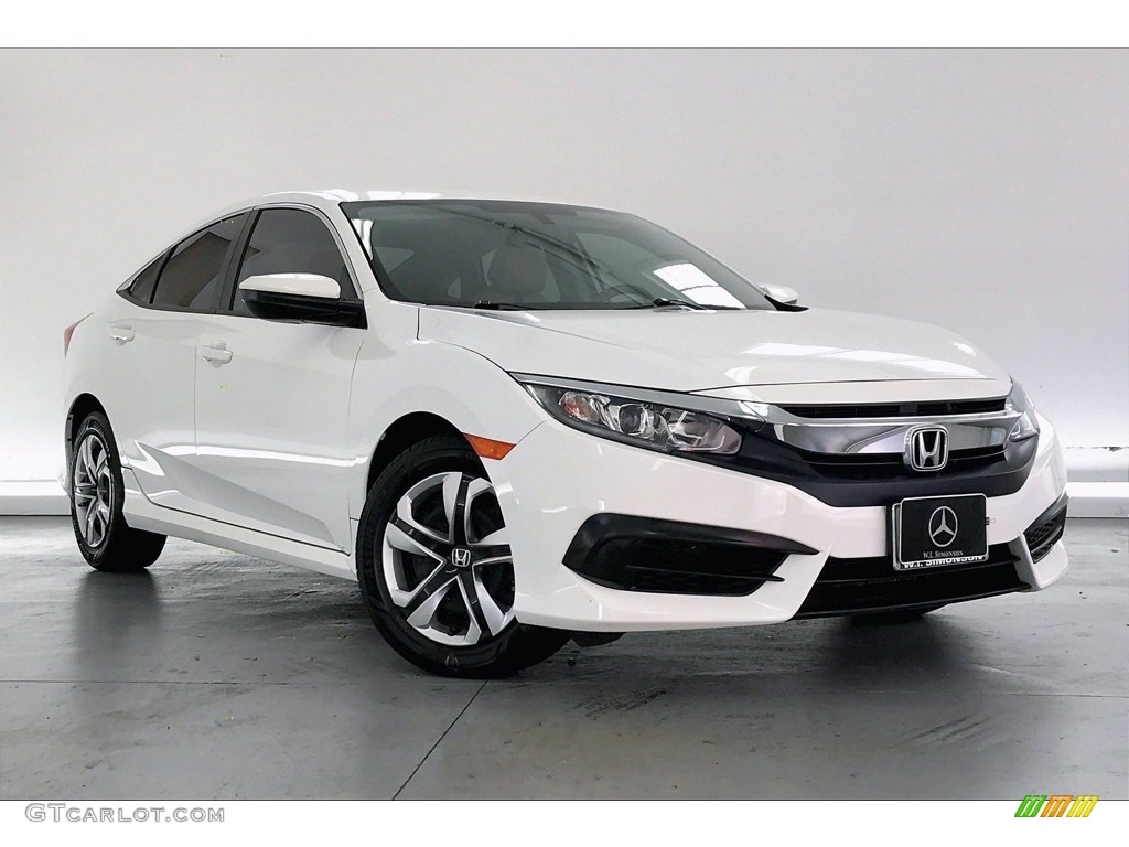 Taffeta White 2018 Honda Civic LX Sedan Exterior Photo #138399709