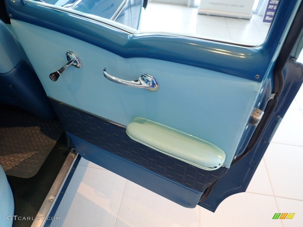 1957 Chevrolet Bel Air Sedan Larkspur Blue/Harbor Blue Door Panel Photo #138410262