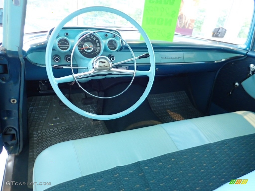 1957 Chevrolet Bel Air Sedan Larkspur Blue/Harbor Blue Dashboard Photo #138410337