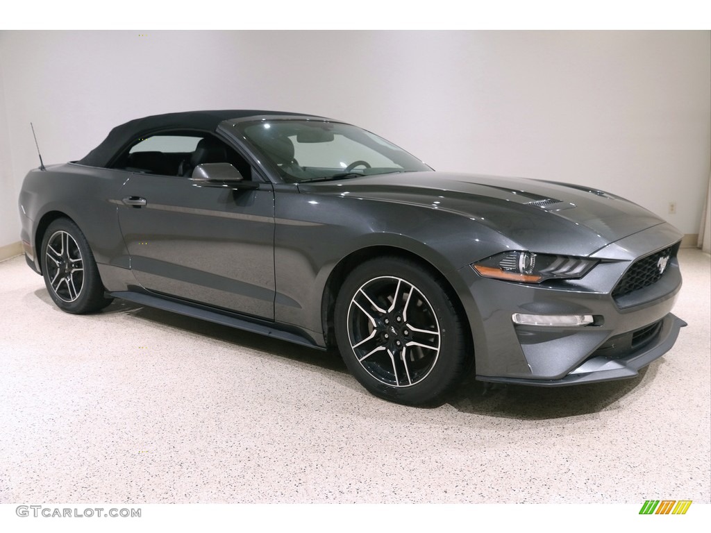 2019 Mustang EcoBoost Premium Convertible - Magnetic / Ebony photo #2