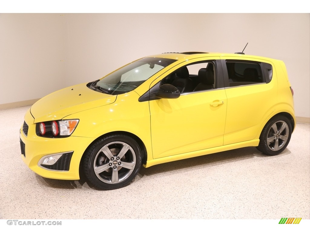 Bright Yellow 2016 Chevrolet Sonic RS Hatchback Exterior Photo #138414174