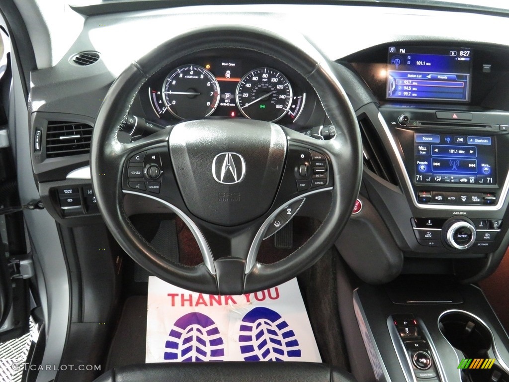 2017 Acura MDX SH-AWD Ebony Steering Wheel Photo #138419566