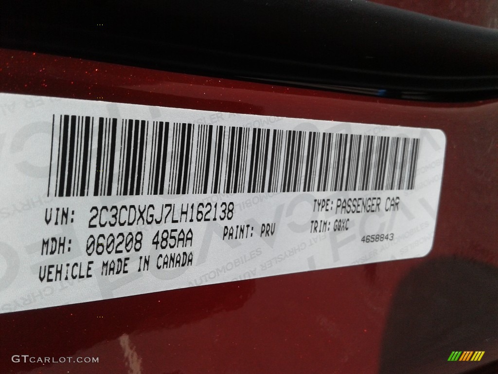 2020 Charger Color Code PRV for Octane Red Photo #138419986