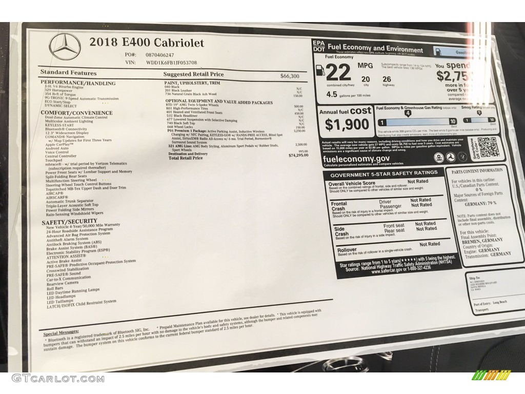 2018 E 400 Convertible - Black / Black photo #10