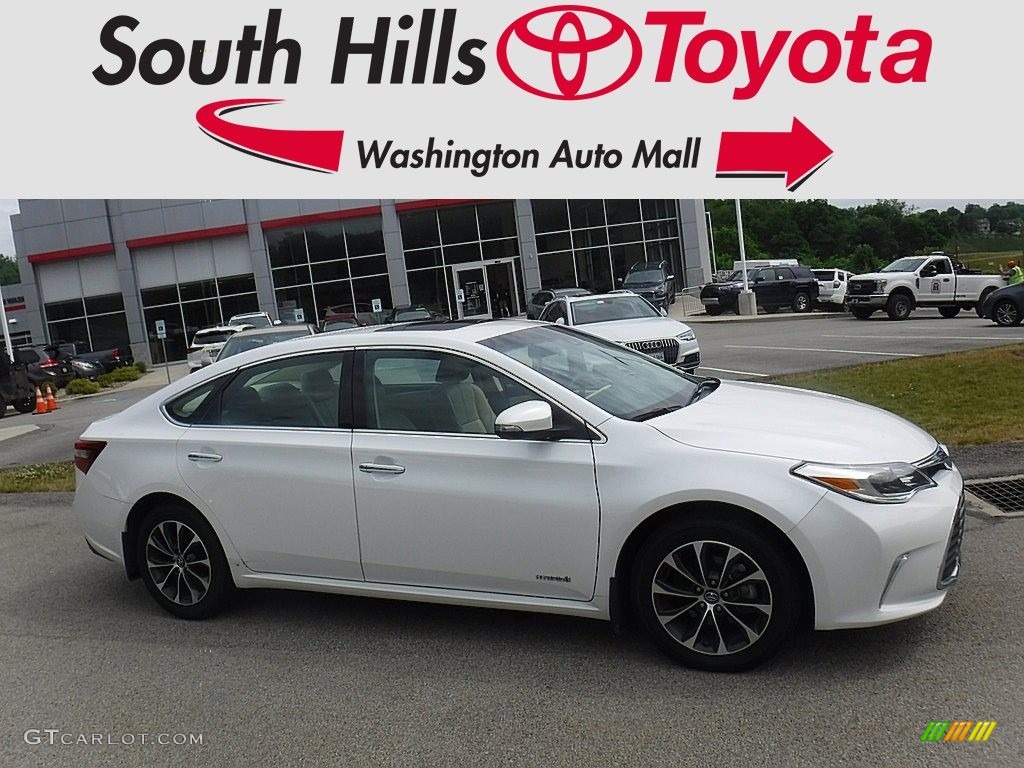 2017 Avalon Hybrid XLE Premium - Blizzard Pearl White / Almond photo #2
