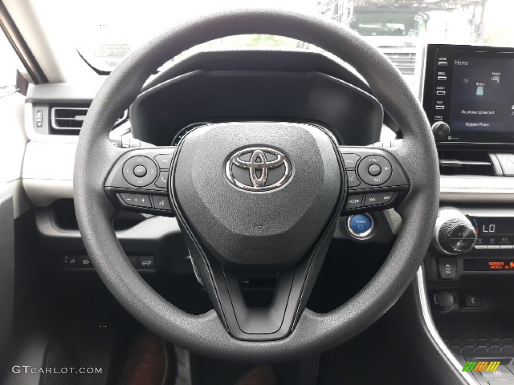 2020 Toyota RAV4 XLE AWD Hybrid Light Gray Steering Wheel Photo #138429100