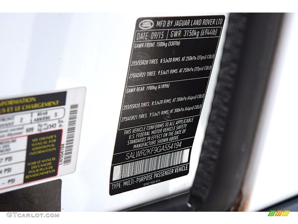 2016 Range Rover Sport HSE - Fuji White / Espresso/Ivory photo #20